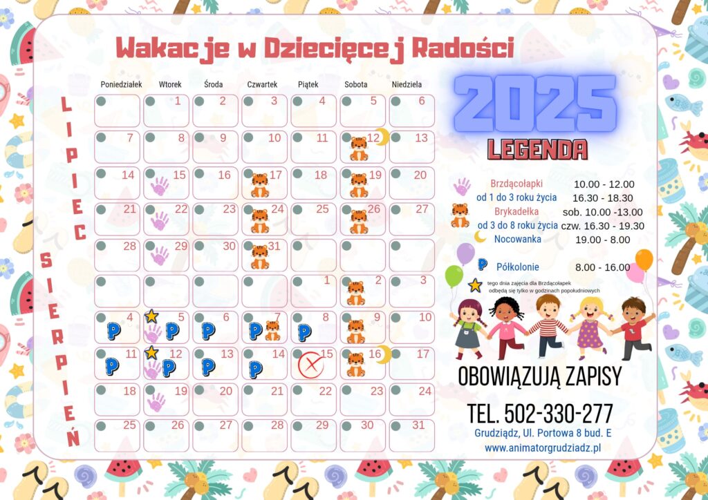 Wakacyjne zajęcia dla dzieci w Grudziądzu