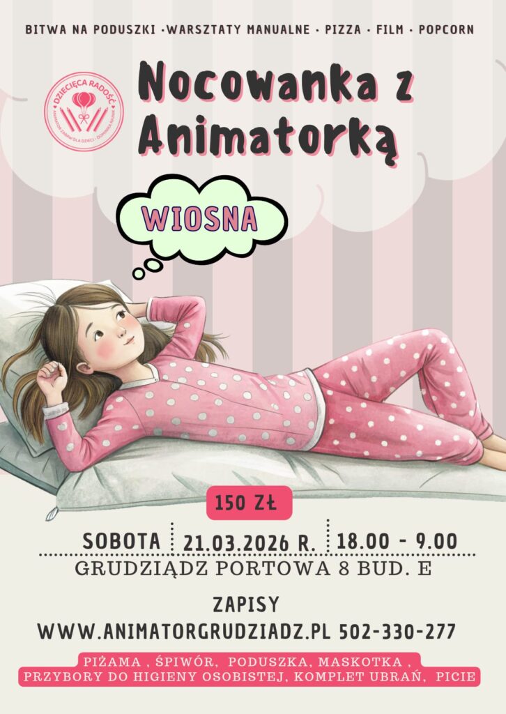 nocowanka dla dzieci marina grudziądz marzec 2026